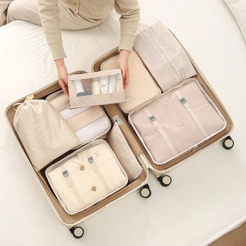7 Teile/Satz Reise Tasche, Reise Gepäck Organizer Taschen, Kulturbeutel für Schuh/ Kleidung und Unterwäsche Sortierung Tasche