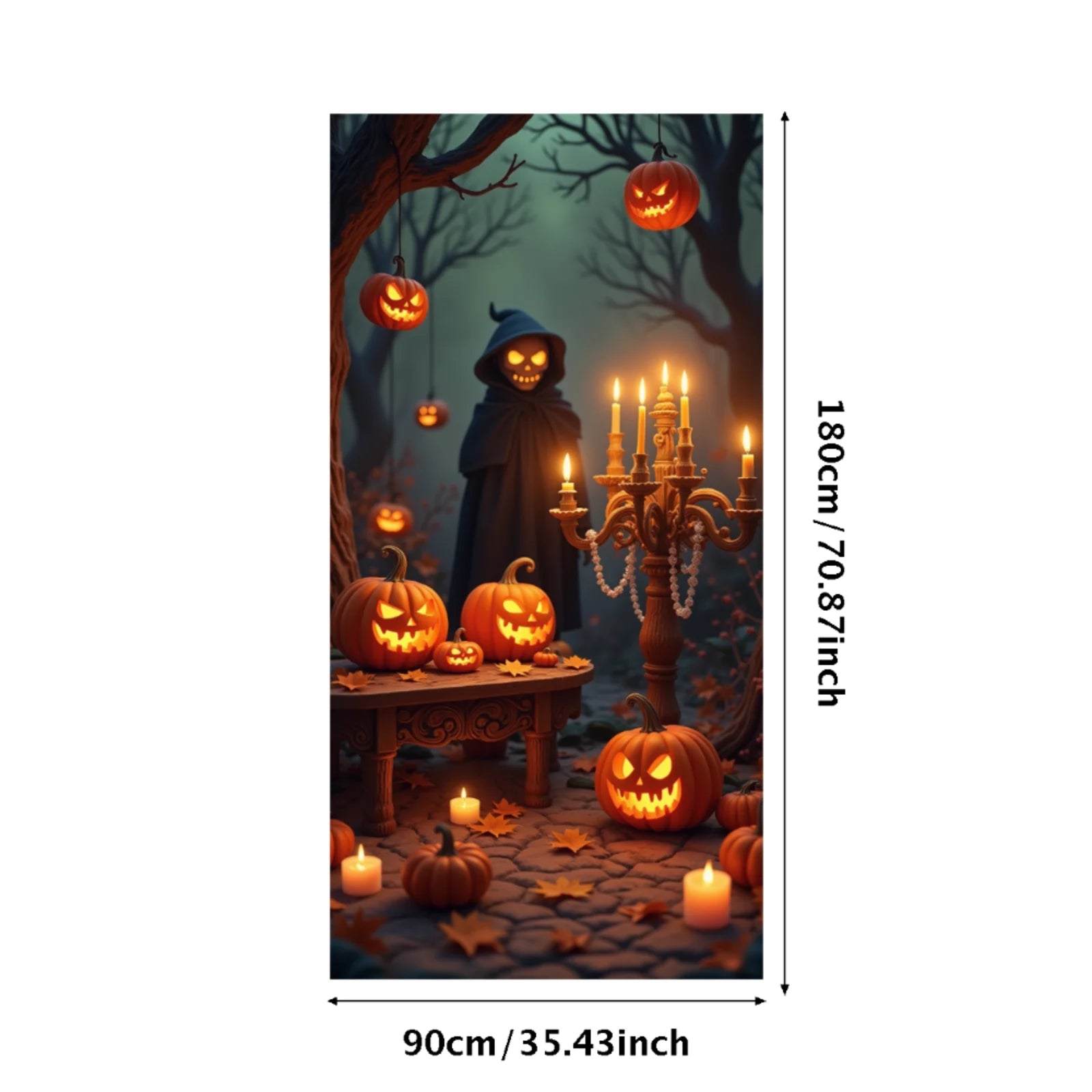Event-Banner, bunter Druck, Kürbis-Laternen-Banner, Kürbis-Banner, Halloween-Party, Feiertagsfeier, gruselige Tür-Banner-Abdeckung