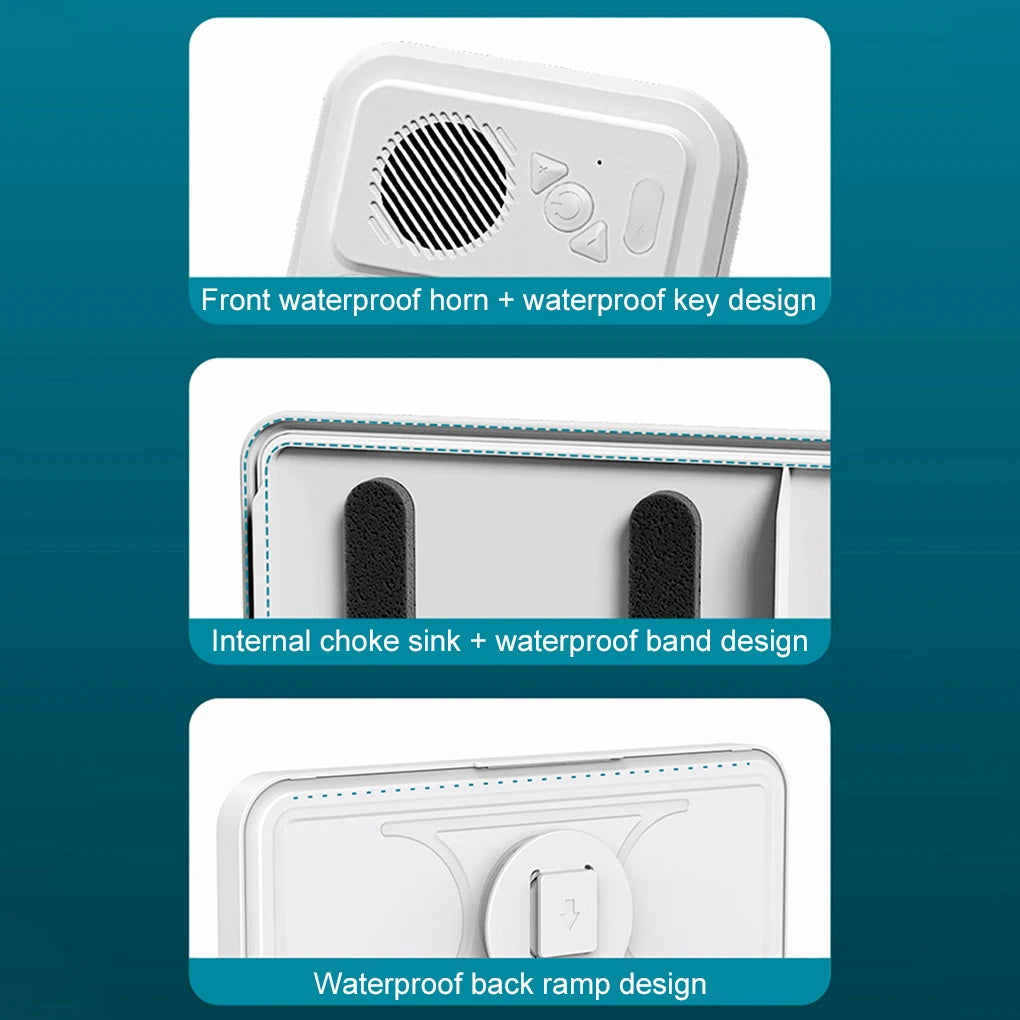 Dusch-Telefonhalterung mit Bluetooth-Lautsprecher, 360-Grad-Drehung, Wandhalterung für die Dusche, wasserdicht, beschlagfrei, für 4–6,9 Zoll große Handys