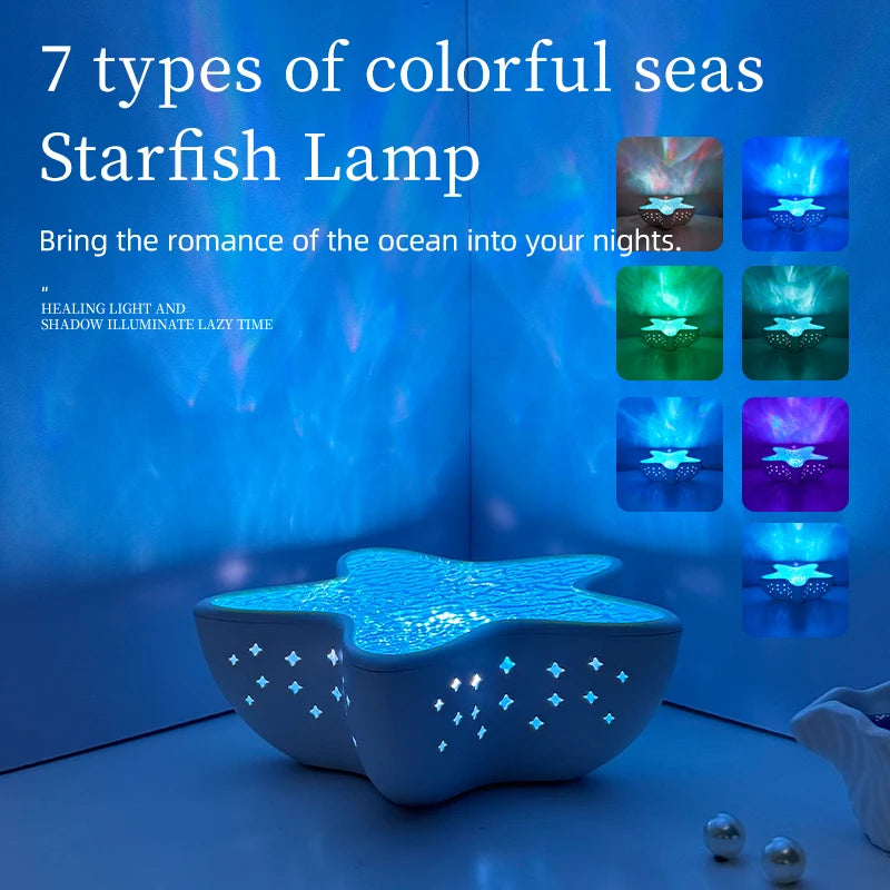 Seestern LED Tisch Lampe Aurora Projektor Lampe Starry Sky Nordlicht Nacht Lampen Schlafzimmer Dekoration Atmosphäre Nacht Licht