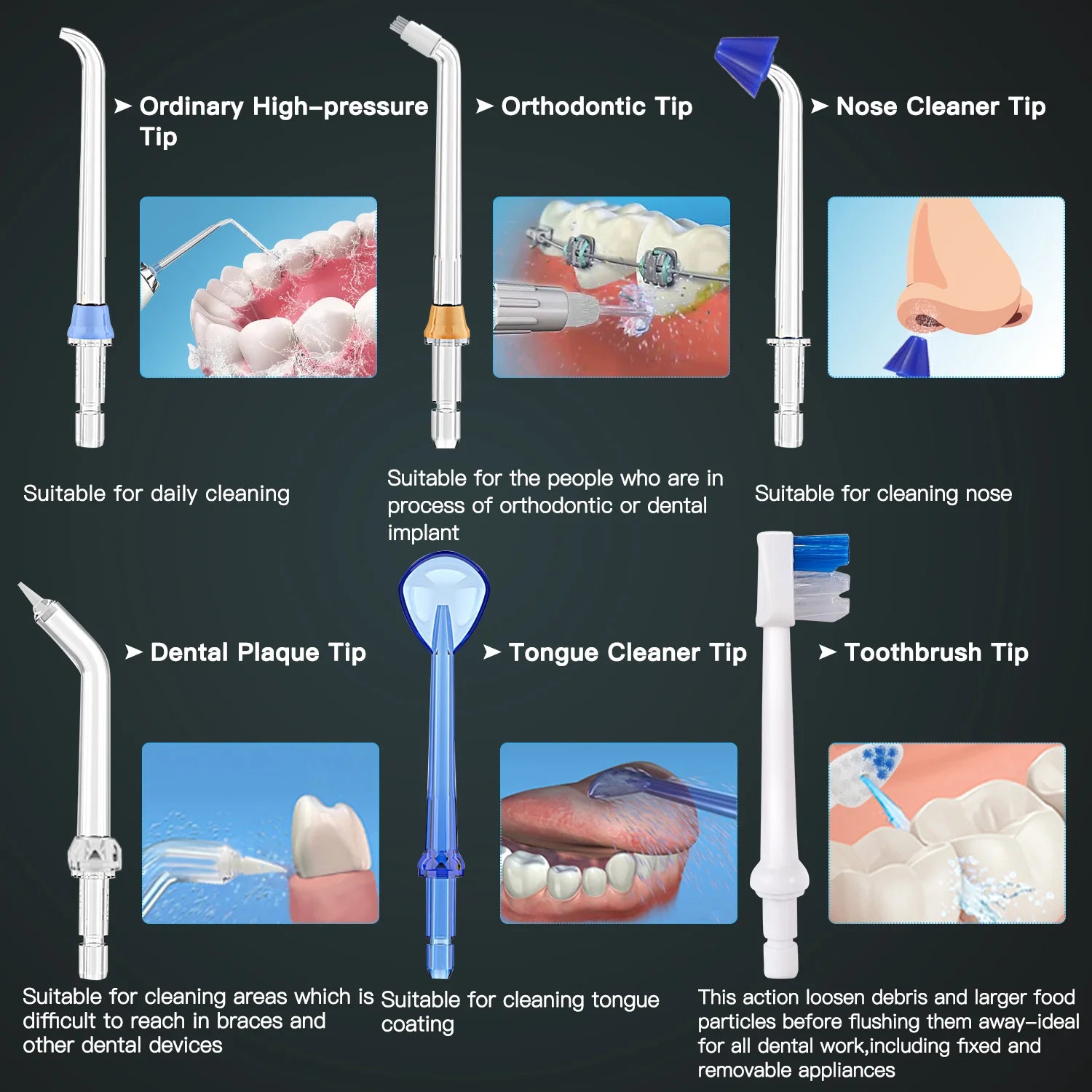 H2ofloss Wasser flosser Mundspülung, HF-6 tragbare elektrische zahn ärztliche schnur lose orale 5 Düsens pitzen für die Zahn reinigung Gesundheits versorgung