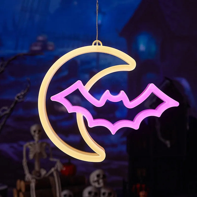 Halloween Fenster Lichter, Home Indoor LED Kürbis Spinne Geist, LED Decor Lampe 2024, Halloween Party, Hängende Dekoration, Kinder Gefälligkeiten