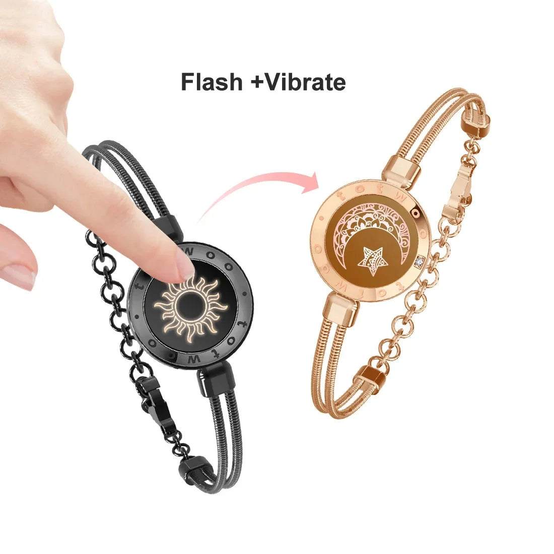 Totwoo Long Distance Touch Leuchtende und vibrierende Armbänder für Paare