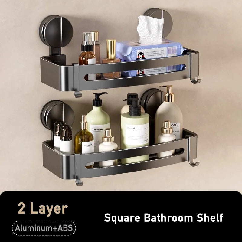 Badezimmer-Ecklagerregal, Saugnapf, Halterung an der Wand, Dusch-Caddy-Box, abnehmbares Badezimmer, Küche, Toilette, Organizer-Rack