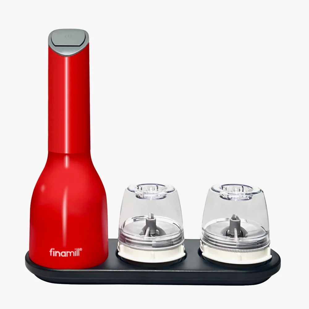 Elektrische Pfeffermühle von Finamill, batteriebetrieben, einhändig, automatische Salz- und Gewürzmühle für Küche, Zuhause