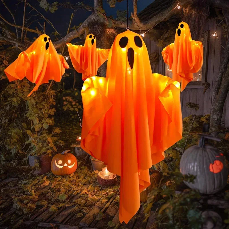 Halloween Party LED Glow, Ghost Home Indoor Outdoor Dekoration, Lieferungen 2024, Spukhaus Bar Hängende Horror Requisiten mit Lichtern