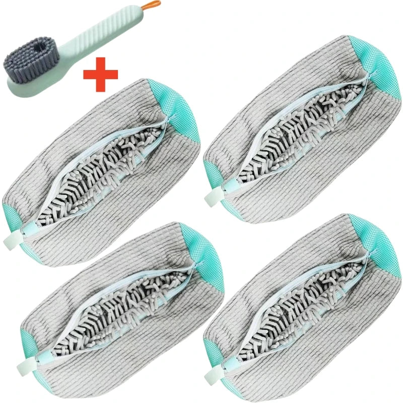 1/2/4-teiliger Schuhwaschbeutel mit flüssigem Schuhbürsten-Set