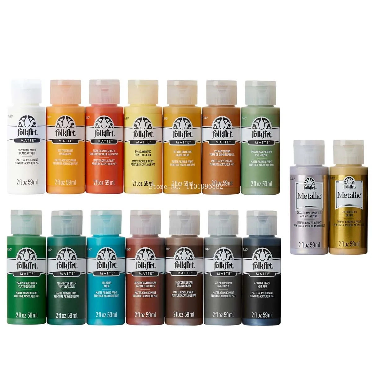 59 ml 16/18 Farben/Set, mattes Acrylpigment auf Wasserbasis, DIY, kreative Modellierung, Aromatherapie, Gips-/Tonarbeiten, Farbfarbe