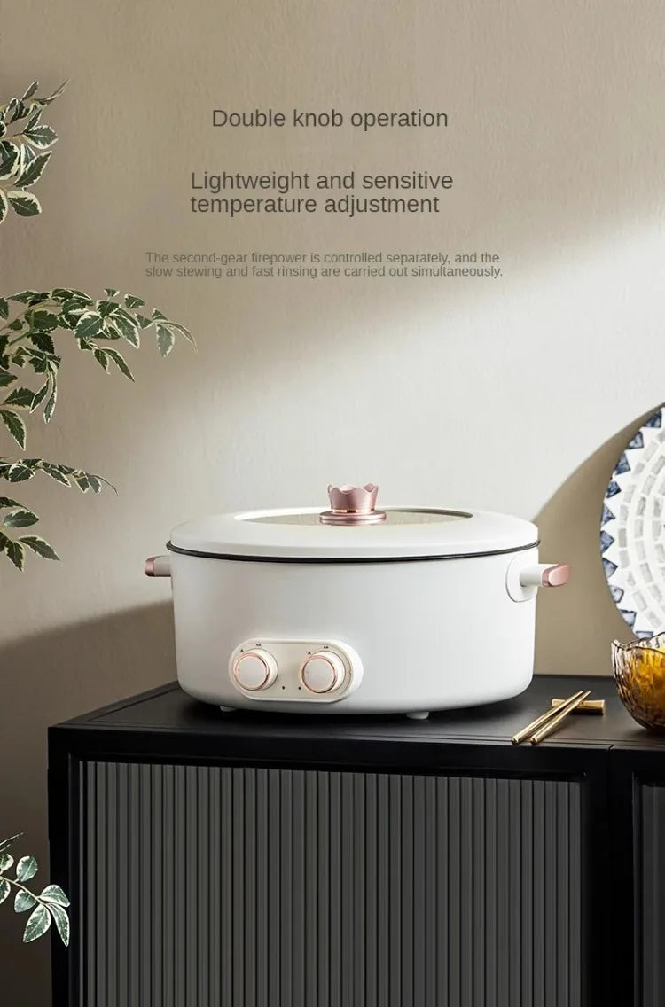 6L Elektrischer Hot Pot mit vier Kochstellen, 2000W, mehrere Temperaturen, 4 Fächer, Antihaftbeschichtung, Sicherheitsabschaltung, für den gemeinsamen Gebrauch zu Hause mit der Familie