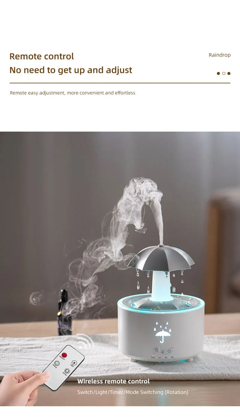 Humidificateur d'air créatif en forme de goutte d'eau avec lumière colorée et diffuseur d'huiles essentielles et d'arômes en forme de goutte d'eau. Humidificateur d'aromathérapie.