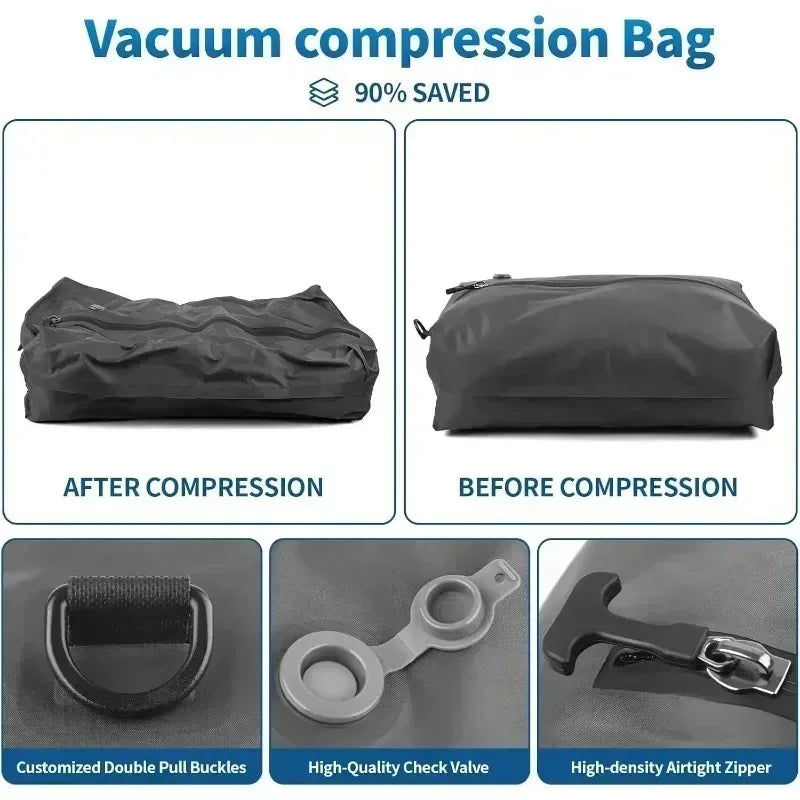 17L Vakuum-Kompressionsbeutel mit Luftpumpe, wiederverwendbare Aufbewahrungstasche für Kleidung, Reise-Kompressionsrucksack, Gepäcktasche