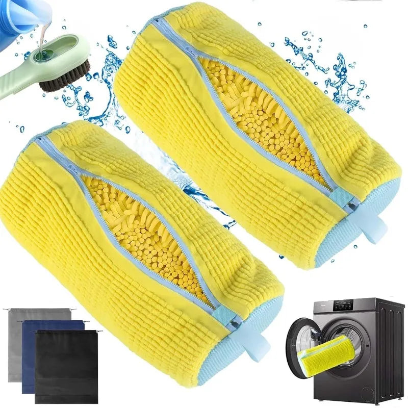 1/2/4-teiliger Schuhwaschbeutel mit flüssigem Schuhbürsten-Set