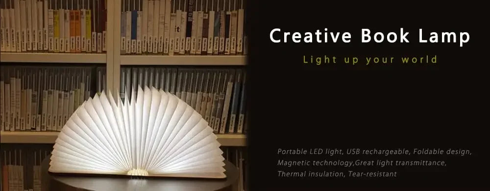 3D Holz Faltbare LED Buch Nachtlicht 3 / 5 Beleuchtung Farben 5V