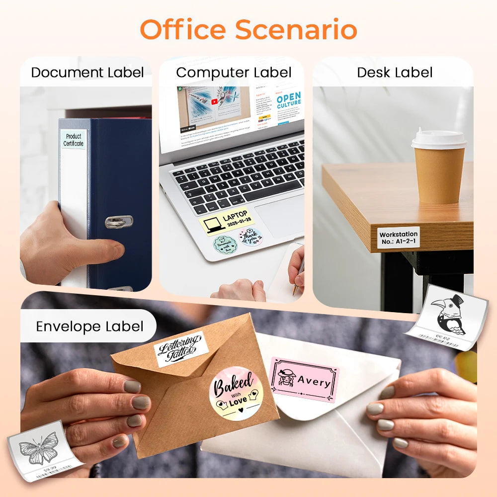 Imprimante d'étiquettes thermique Phomemo M220 75 mm pour codes-barres, adresses, courriers, dossiers, étiquettes pour téléphones et PC