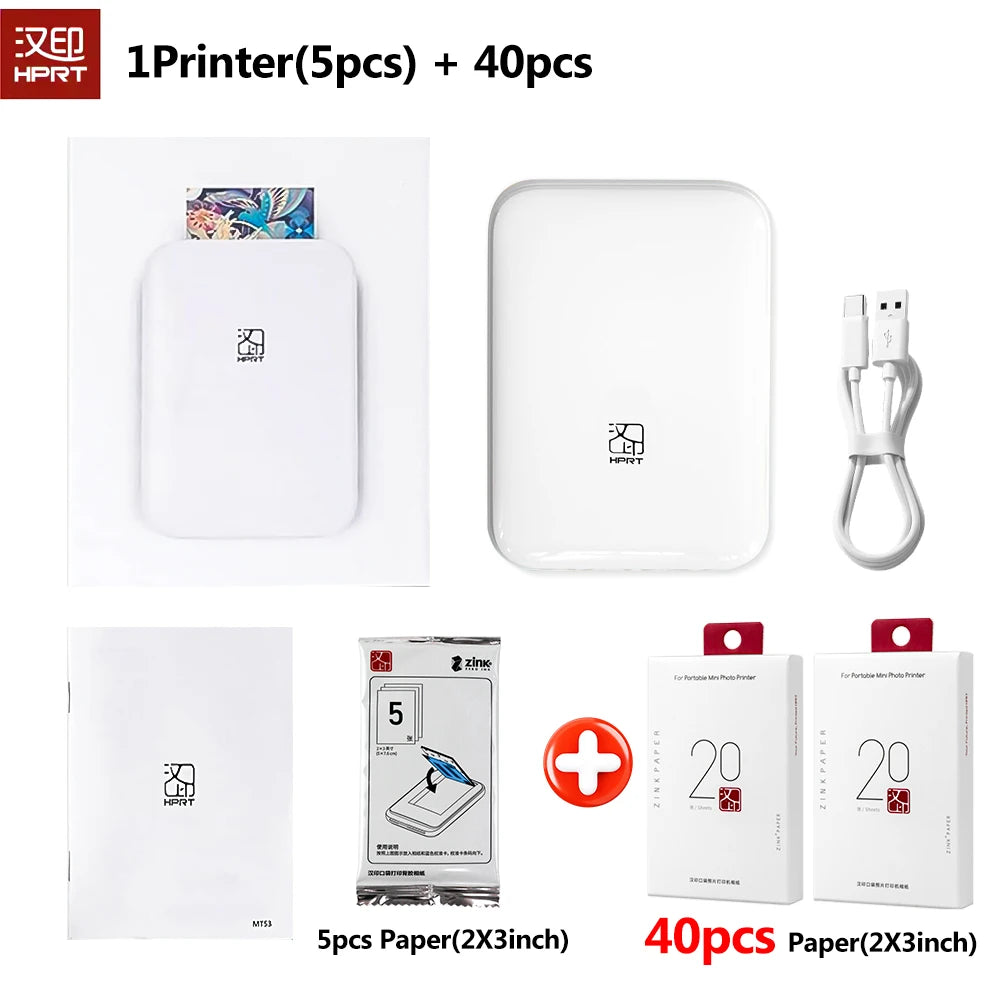 HPRT MT53 Farbfotodrucker, tragbarer Mini-Thermobilddrucker