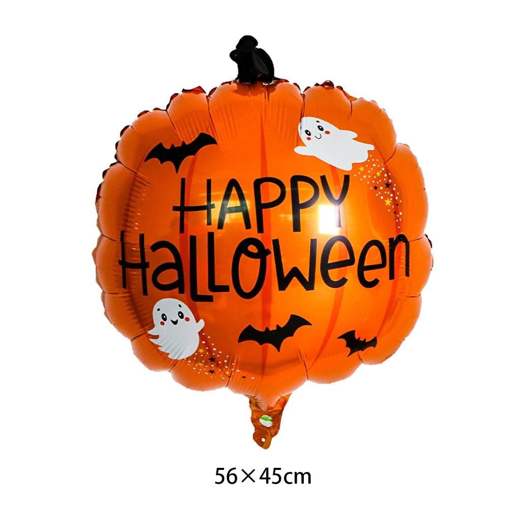 Riesiger stehender Halloween-Kürbis-Skelett-Totenkopf-Ballon, Halloween-Ballonspielzeug für Kinde,r Halloween-Party-Dekorationsballon