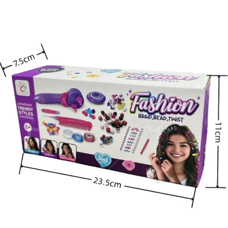 DIY Friseurwerkzeuge 3-in-1 Magische elektrische Flechtmaschine, Schmuckperlen, Ankleiden, Rollenspiel, Spielzeug Geschenke