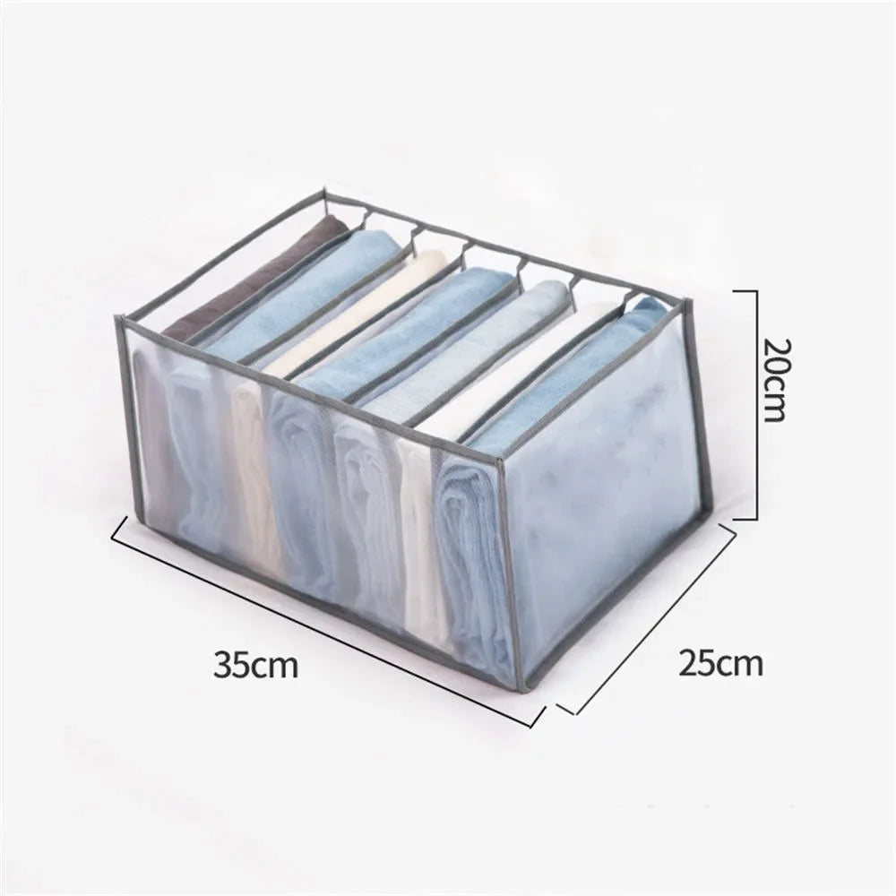 Kleider-Organizer, Jeans- und Hosen-Aufbewahrungsbox, Kleiderschrank-Schubladen-Organizer für Unterwäsche, BHs, Krawatten, T-Shirts und Socken, Organisationssystem