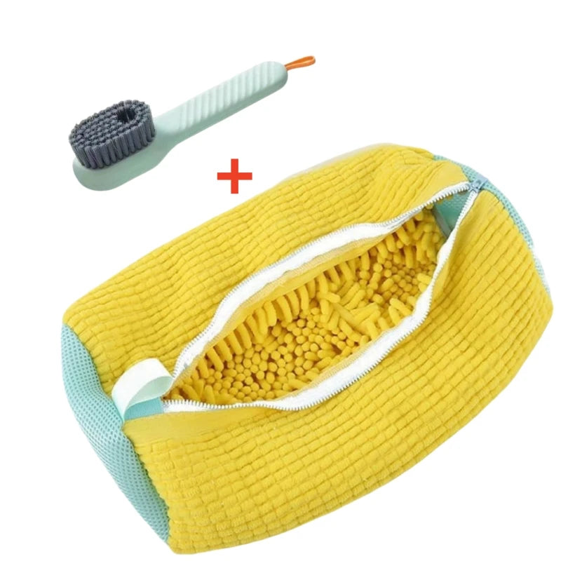 1/2/4-teiliger Schuhwaschbeutel mit flüssigem Schuhbürsten-Set