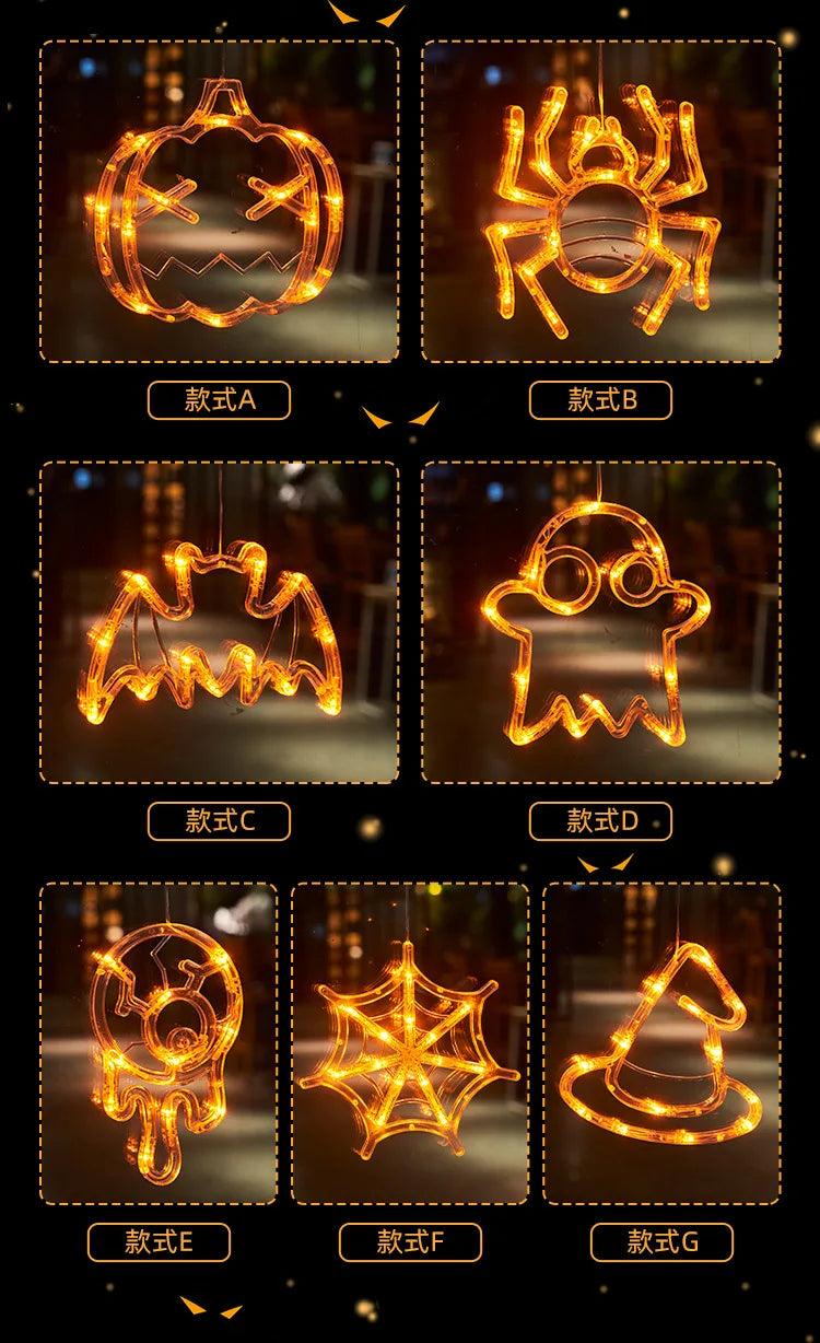 20 Stück Halloween-LED-Dekorationslichter für Atmosphäre, festliche Vorräte, Kürbislaternen und Requisiten