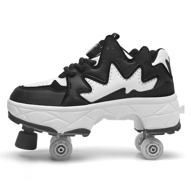 Kinder-Rollschuhe mit Allradbremsen, neue Leder-Rollerblades für Kinder