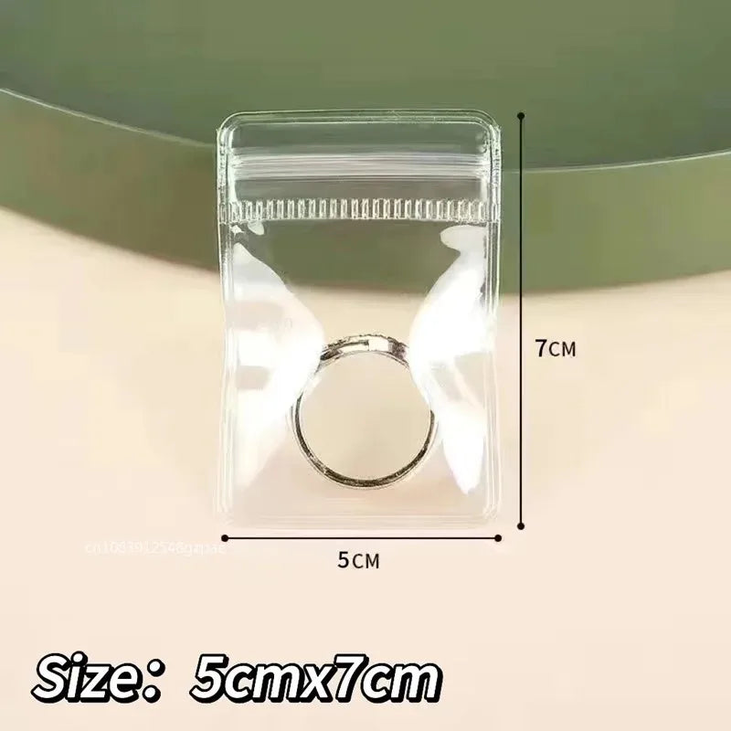 10/50/100 Stück selbstdichtende Zip-Lock-Beutel aus PVC für Schmuck, wiederverschließbar, dick, transparent, mit Druckverschluss, Aufbewahrungsbeutel für Geschenkverpackungen