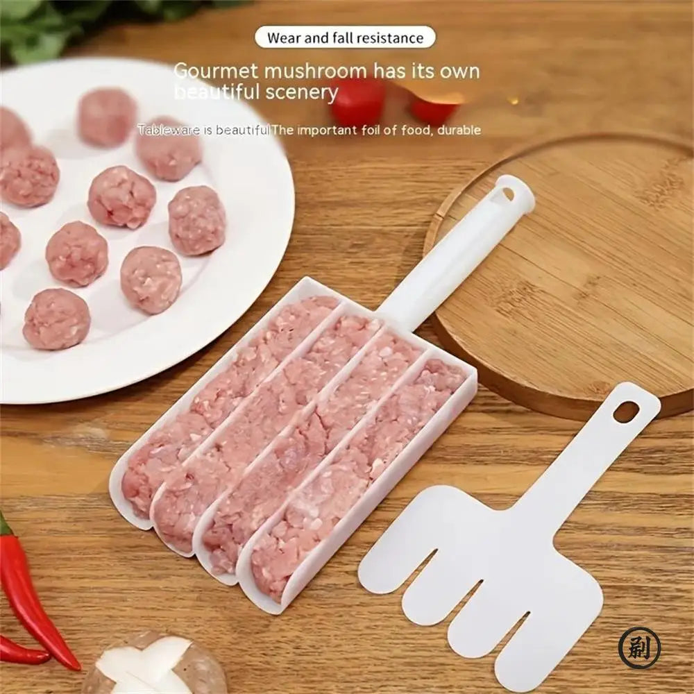 Küche vierfach Reis Fleisch Knödel Maschine, Fisch Frikadelle, Haushaltsform Kunststoff Löffel, Fleischfüllung Verarbeitung