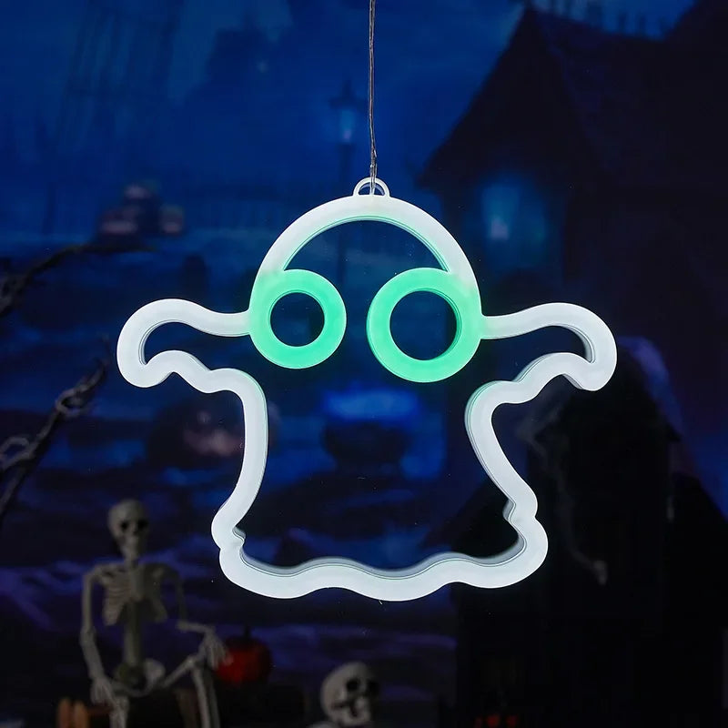 Halloween Fenster Lichter, Home Indoor LED Kürbis Spinne Geist, LED Decor Lampe 2024, Halloween Party, Hängende Dekoration, Kinder Gefälligkeiten
