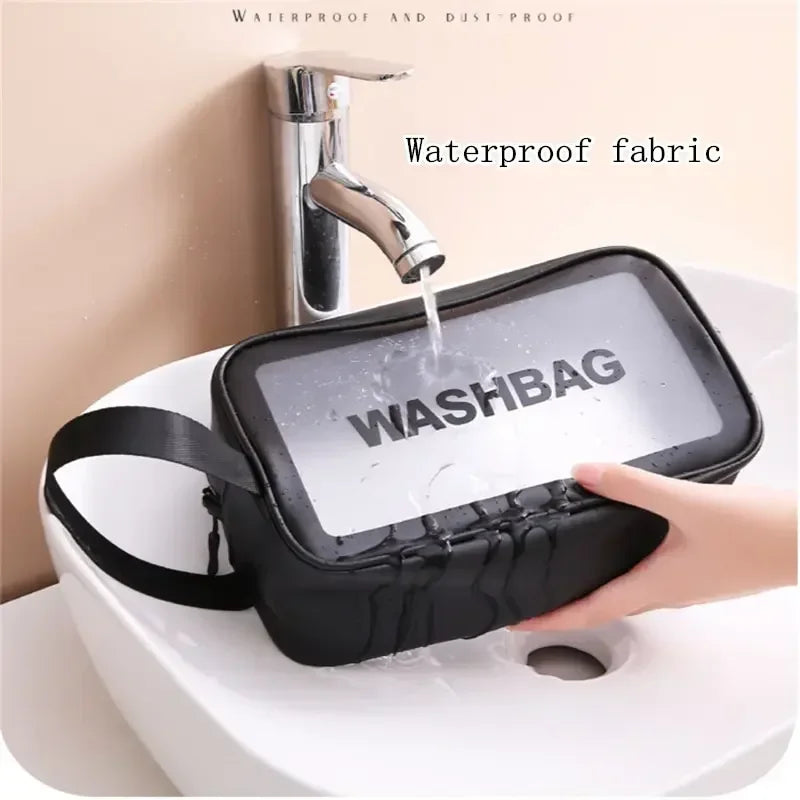 Wasserdichte tragbare Reise-Kulturtasche für Damen, transparent, Make-up-Aufbewahrungstasche, große Kapazität, Kosmetik-Organizer, Schönheitstasche für Damen