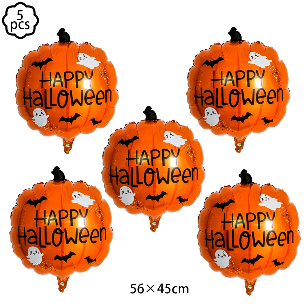 Riesiger stehender Halloween-Kürbis-Skelett-Totenkopf-Ballon, Halloween-Ballonspielzeug für Kinde,r Halloween-Party-Dekorationsballon