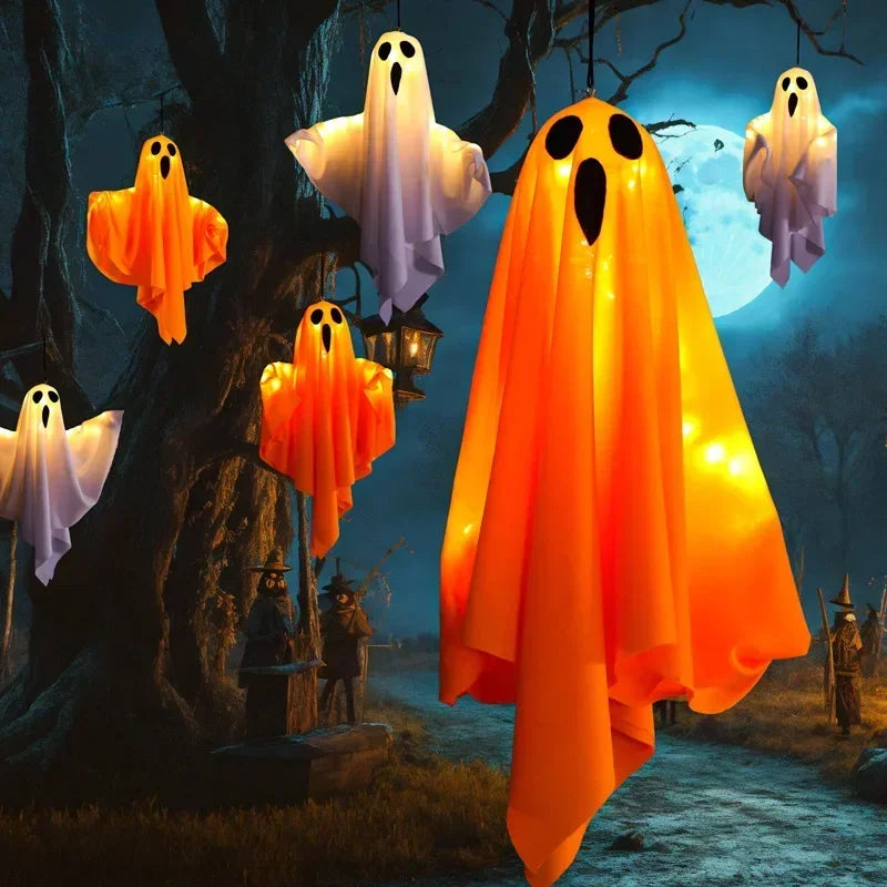 Halloween Party LED Glow, Ghost Home Indoor Outdoor Dekoration, Lieferungen 2024, Spukhaus Bar Hängende Horror Requisiten mit Lichtern