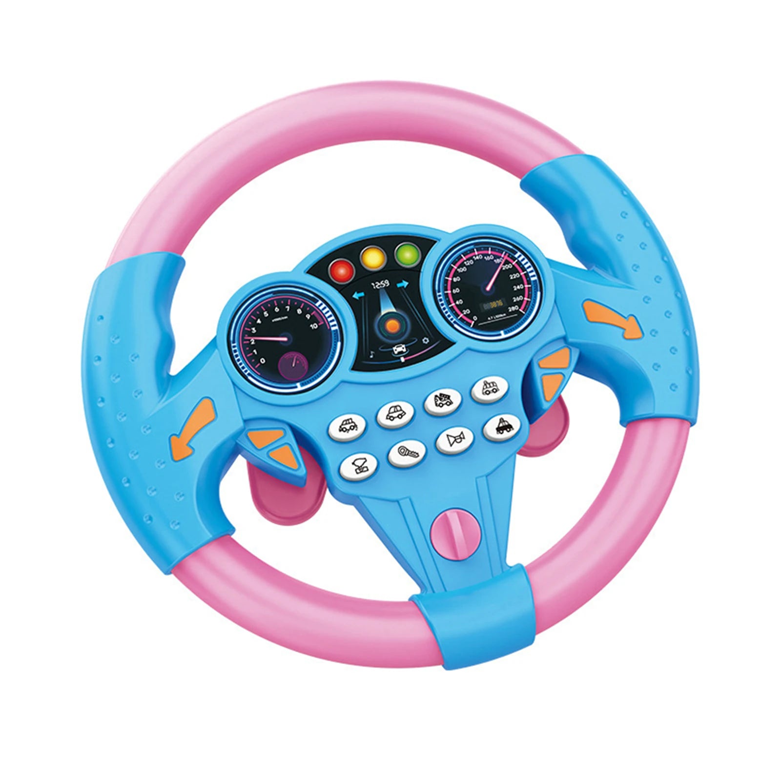 Simulieren Sie das Fahren eines Autos, Lenkrad, elektrisches Spielzeuggeräusch, musikalische Ausbildung für Kinder, Schieben eines Wagens, Fahren eines Stimmspielzeugs