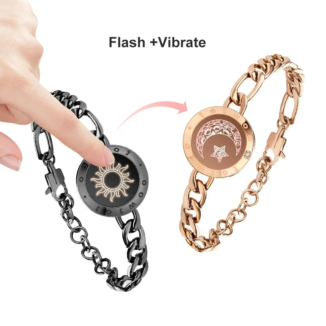 Totwoo Long Distance Touch Leuchtende und vibrierende Armbänder für Paare