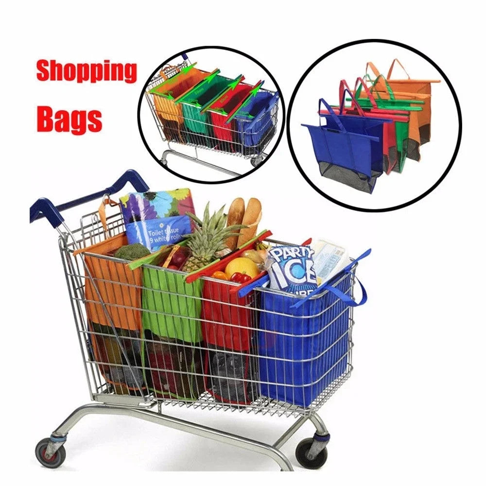 4 teile/satz faltbare Wagen Trolley Supermarkt Einkaufstaschen wieder verwendbare umwelt freundliche Lebensmittel geschäft Handtasche Vlies Einkaufstasche