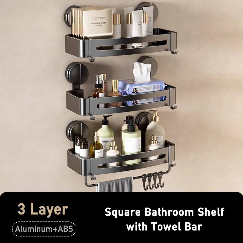 Badezimmer-Ecklagerregal, Saugnapf, Halterung an der Wand, Dusch-Caddy-Box, abnehmbares Badezimmer, Küche, Toilette, Organizer-Rack