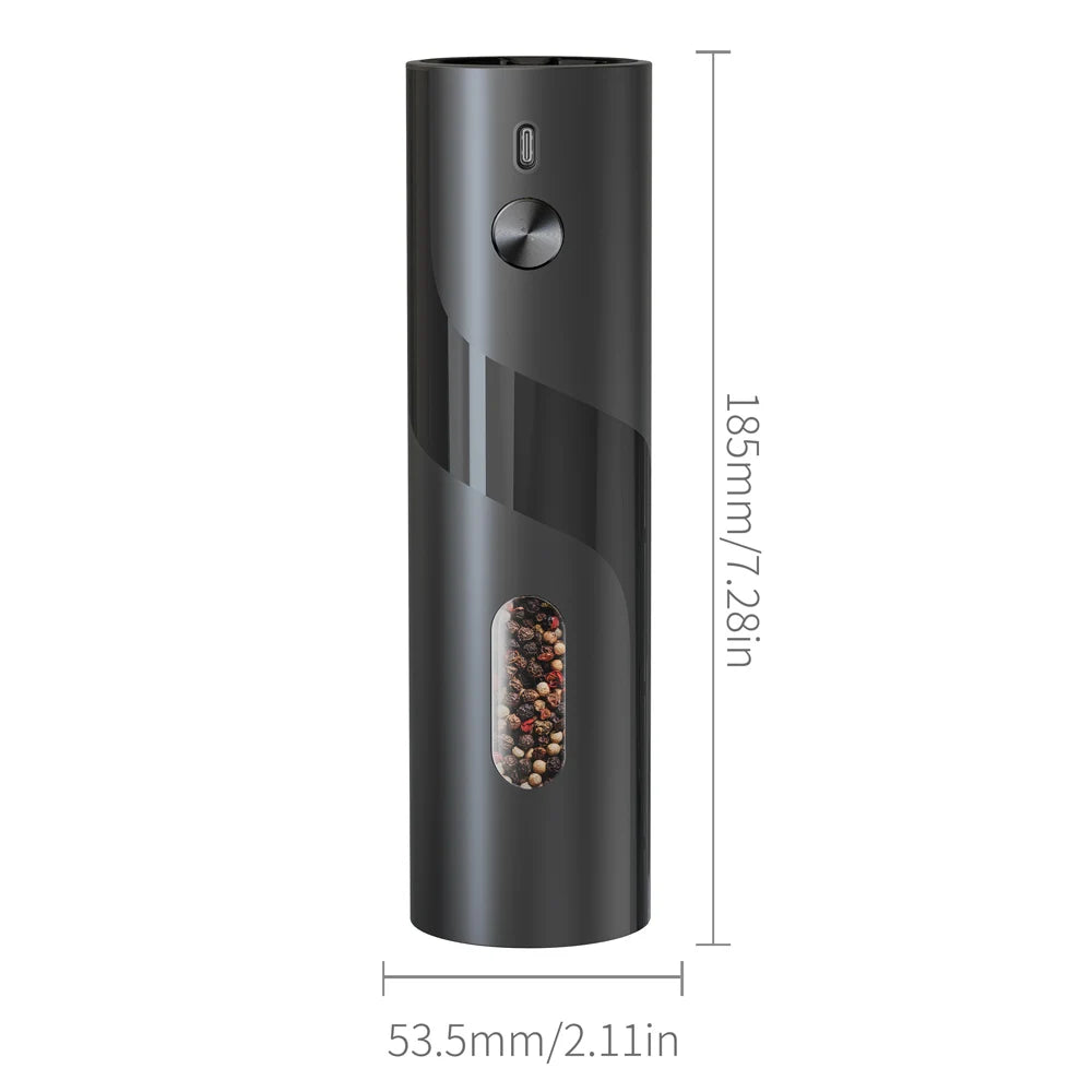 110 ml wiederaufladbare elektrische Salz- und Pfeffermühlen-Schüttler, USB, automatisch einstellbare Grobheit, Gewürzmühlen für Küchenhelfer
