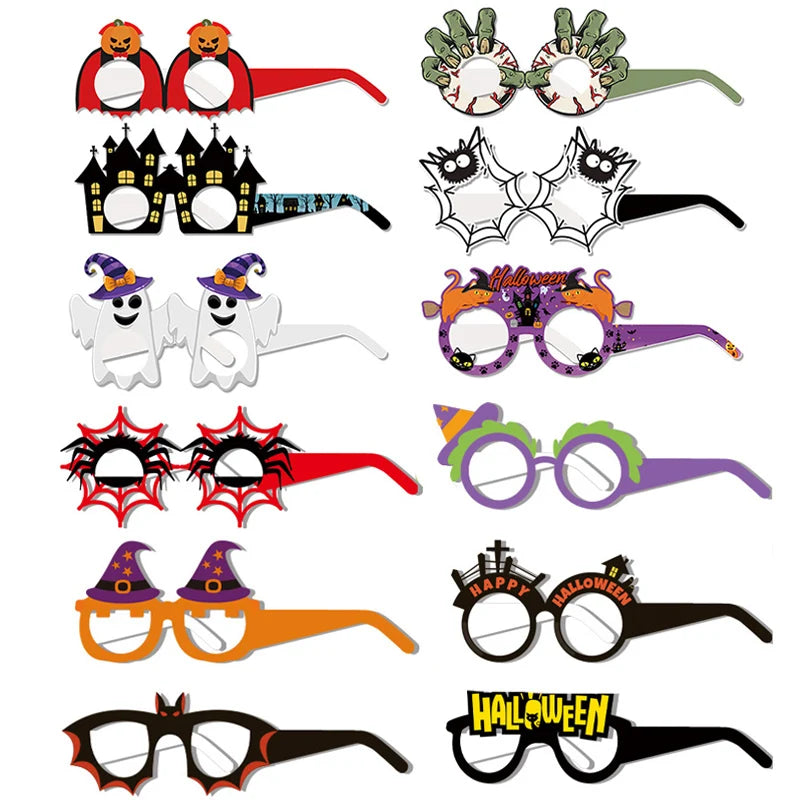 6/12 Stück Halloween-Thema-Party-Papiergläser, Kürbis,-Spinne-Fledermaus-Gläser, Cosplay-Foto-Requisiten, Halloween-Party-Dekoration