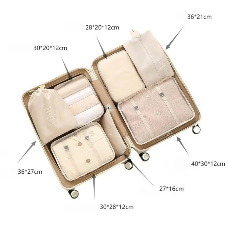 7 Teile/Satz Reise Tasche, Reise Gepäck Organizer Taschen, Kulturbeutel für Schuh/ Kleidung und Unterwäsche Sortierung Tasche