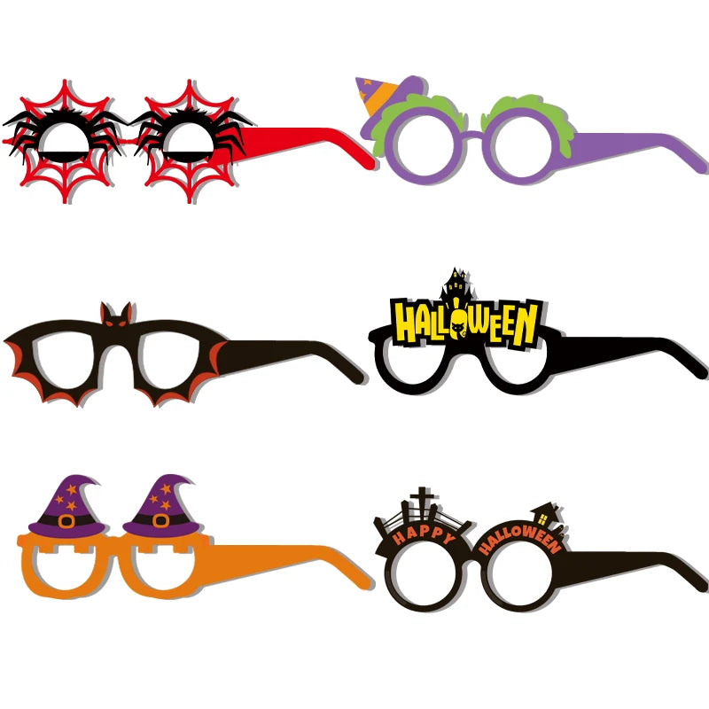 6/12 Stück Halloween-Thema-Party-Papiergläser, Kürbis,-Spinne-Fledermaus-Gläser, Cosplay-Foto-Requisiten, Halloween-Party-Dekoration