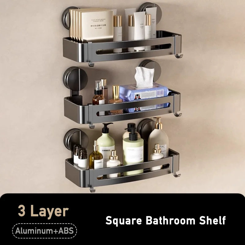 Badezimmer-Ecklagerregal, Saugnapf, Halterung an der Wand, Dusch-Caddy-Box, abnehmbares Badezimmer, Küche, Toilette, Organizer-Rack