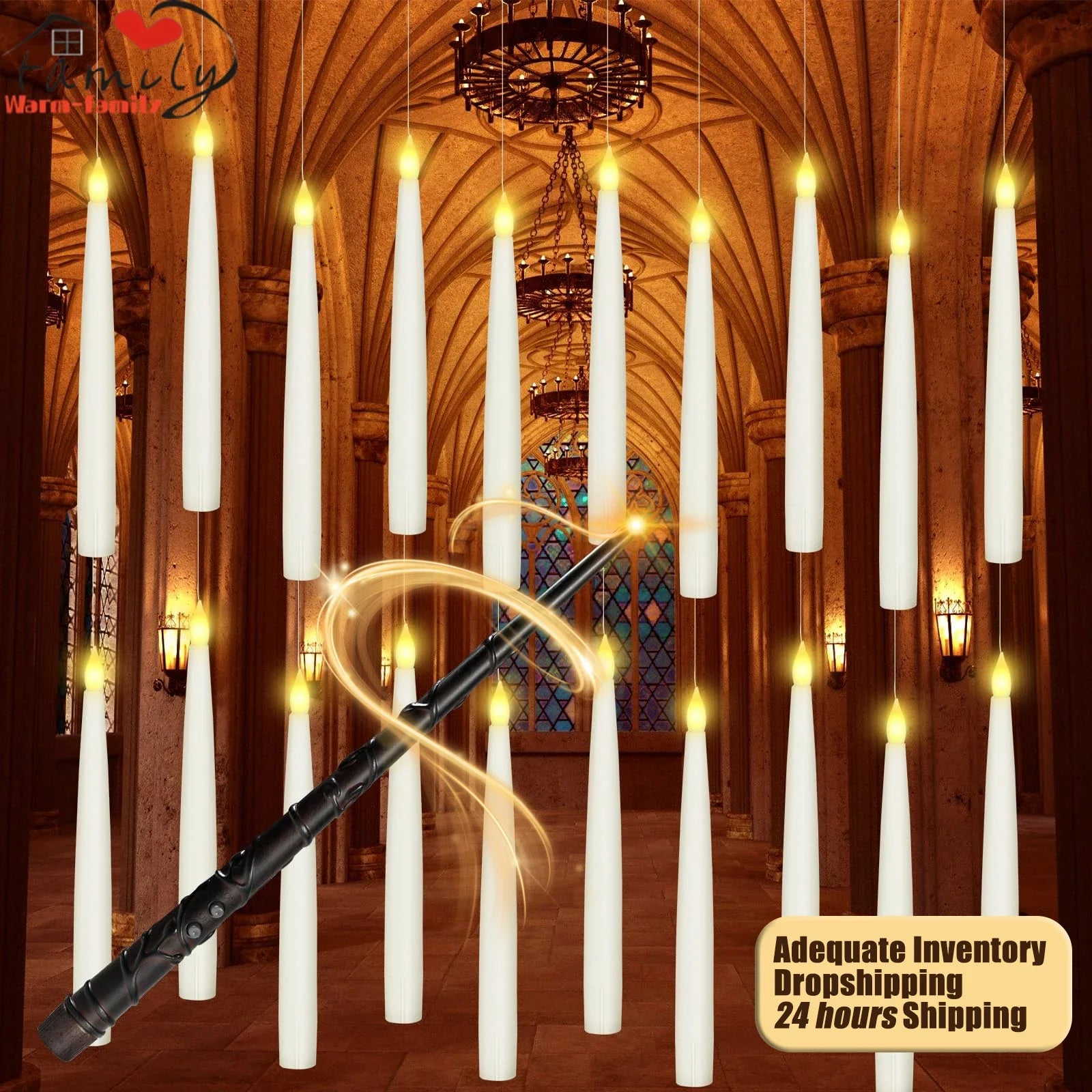 10–200 Stück schwimmende Kerzen mit Zauberstab, flackerndes warmes Licht, LED-flammenlose Kerzen, Stabkerzen für Weihnachten/Hochzeit/Party