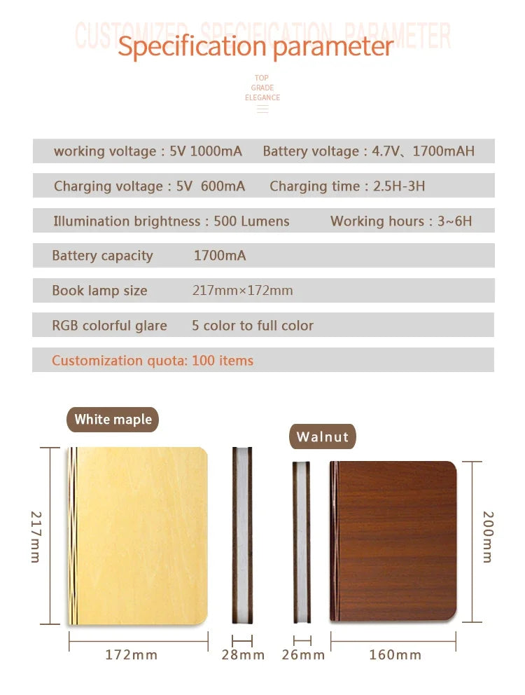 3D Holz Faltbare LED Buch Nachtlicht 3 / 5 Beleuchtung Farben 5V