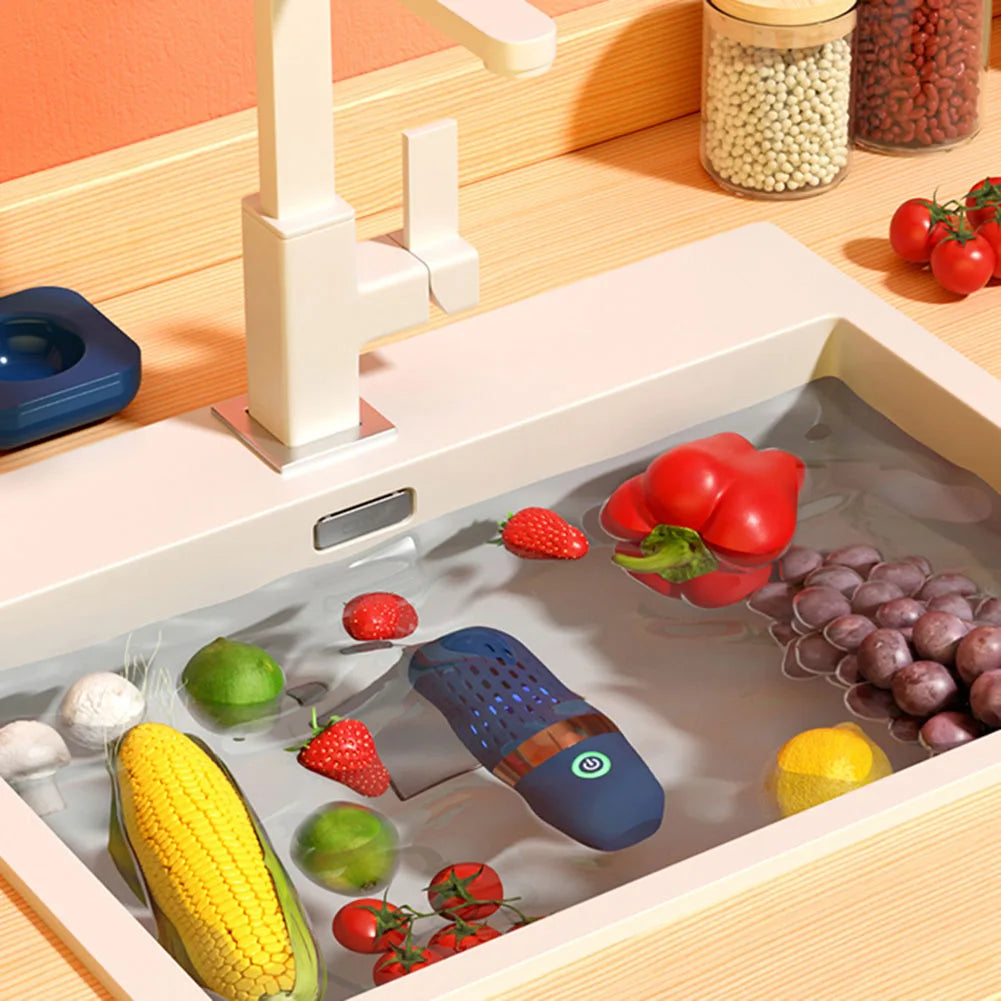 Obst- und Gemüsereinigungsmaschine, Lebensmittelreiniger, 3000 mAh, Obstreinigungsgerät, wasserdicht, für Obst, Gemüse, für Fleisch, Meeresfrüchte