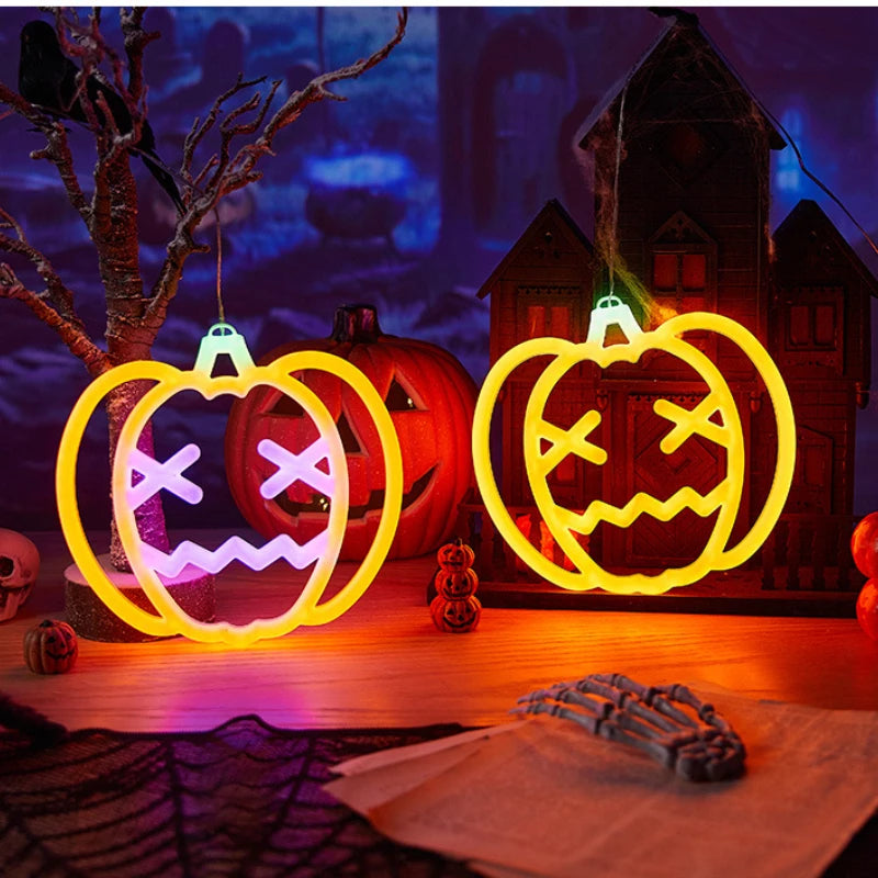 Halloween Fenster Lichter, Home Indoor LED Kürbis Spinne Geist, LED Decor Lampe 2024, Halloween Party, Hängende Dekoration, Kinder Gefälligkeiten