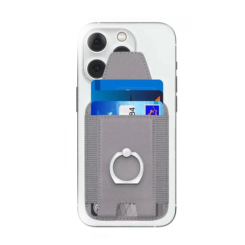 Magsafe-Kartenhalter mit Klappenabdeckung, magnetischer Telefonringständer, PU-Leder, Kartenhalter, Handyhülle für iPhone 13, 14, 15, 16 Pro