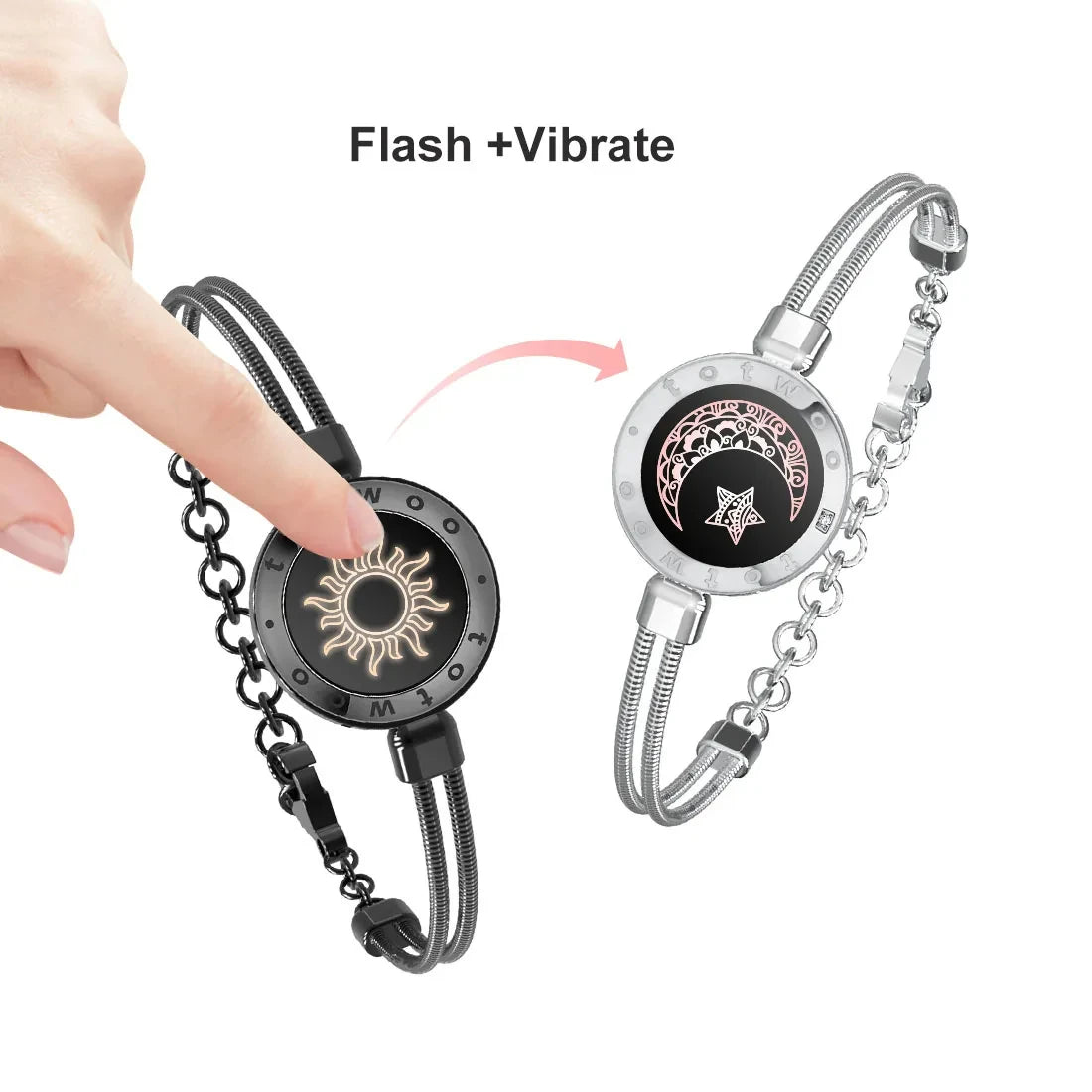Totwoo Long Distance Touch Leuchtende und vibrierende Armbänder für Paare