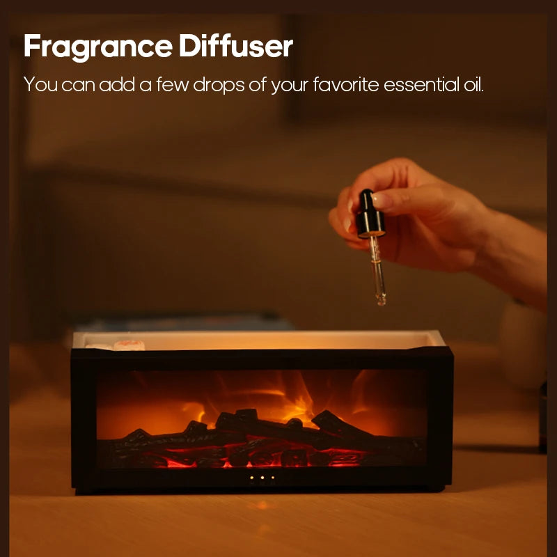 Kamin-Aroma-Diffusor für ätherische Öle, bunter Flammen-Luftbefeuchter mit Timer-Fernbedienung für Zuhause, Schlafzimmer, Büro, Festival, Geschenke