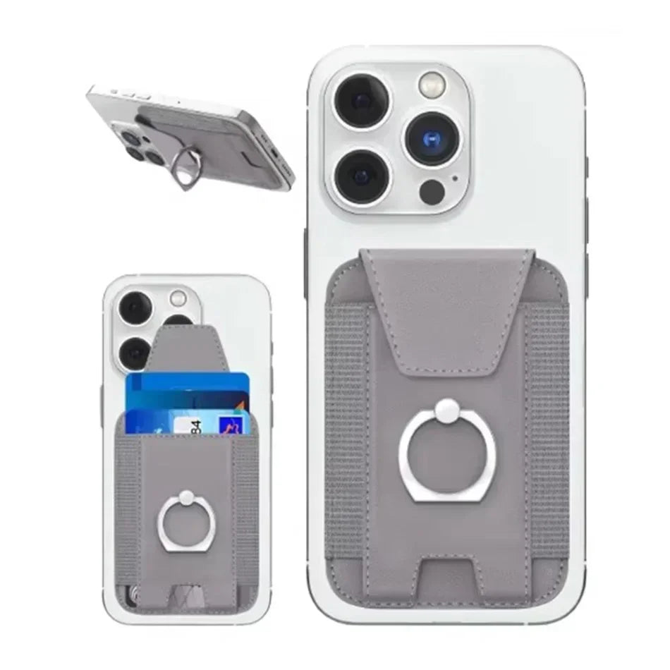 Magsafe-Kartenhalter mit Klappenabdeckung, magnetischer Telefonringständer, PU-Leder, Kartenhalter, Handyhülle für iPhone 13, 14, 15, 16 Pro