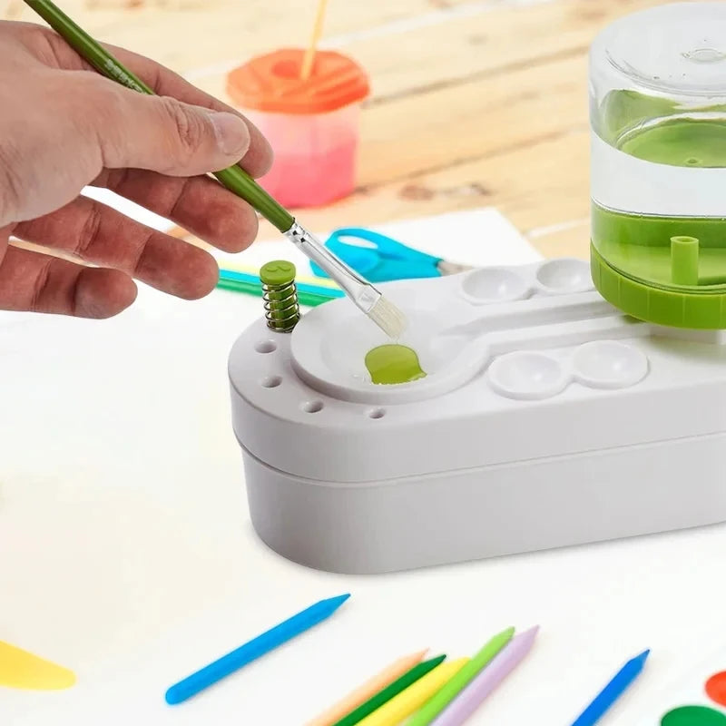 Neuer Pinselreiniger mit Ablassknopf, Automatische Wasserzirkulation, Pinselreinigungsmaschine, Reinigungseimer Kunstwerkzeuge