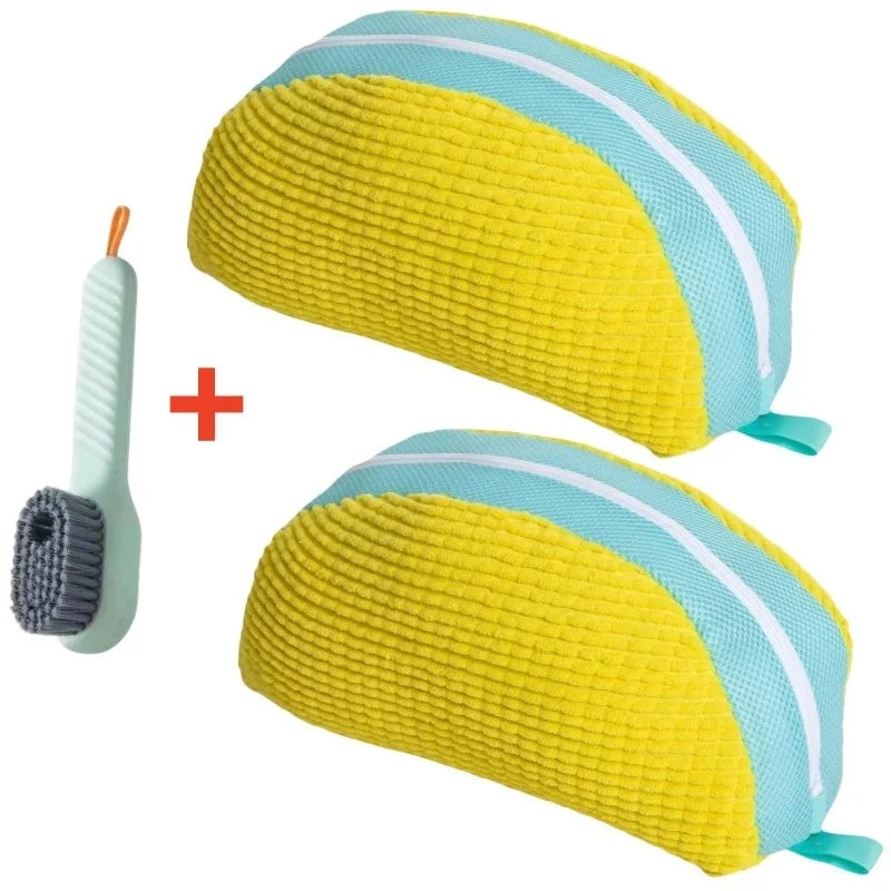 1/2/4-teiliger Schuhwaschbeutel mit flüssigem Schuhbürsten-Set